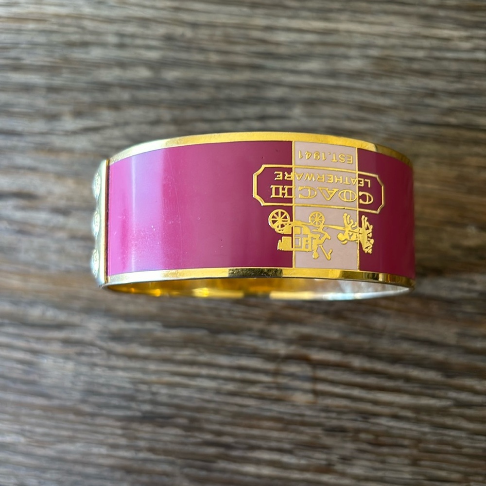 Coach pink/ gold bangle